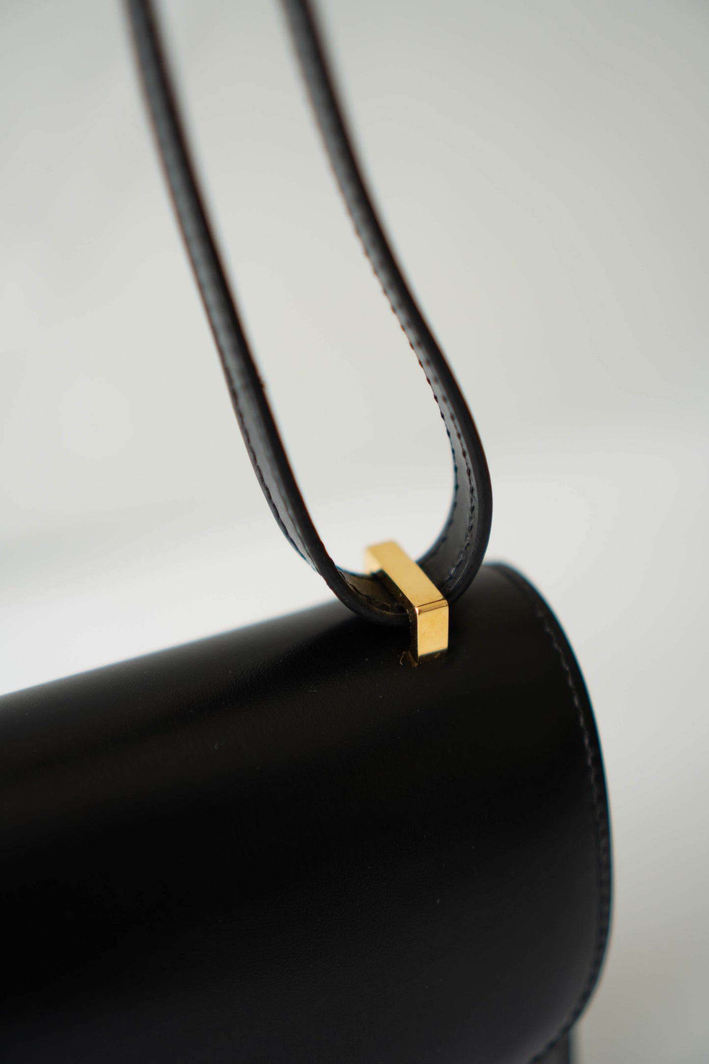 Constance Elan – Noir Box Leather with Gold Hardware