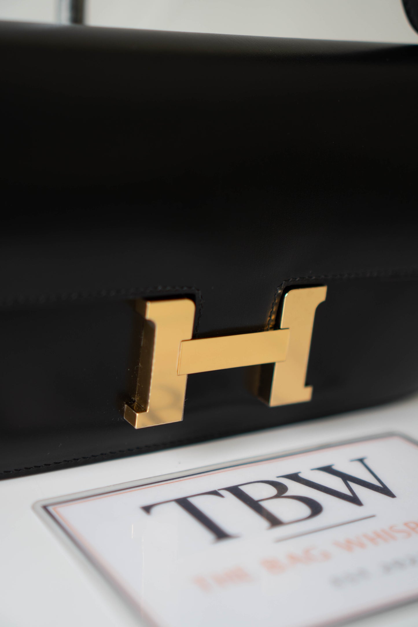 Constance Elan – Noir Box Leather with Gold Hardware