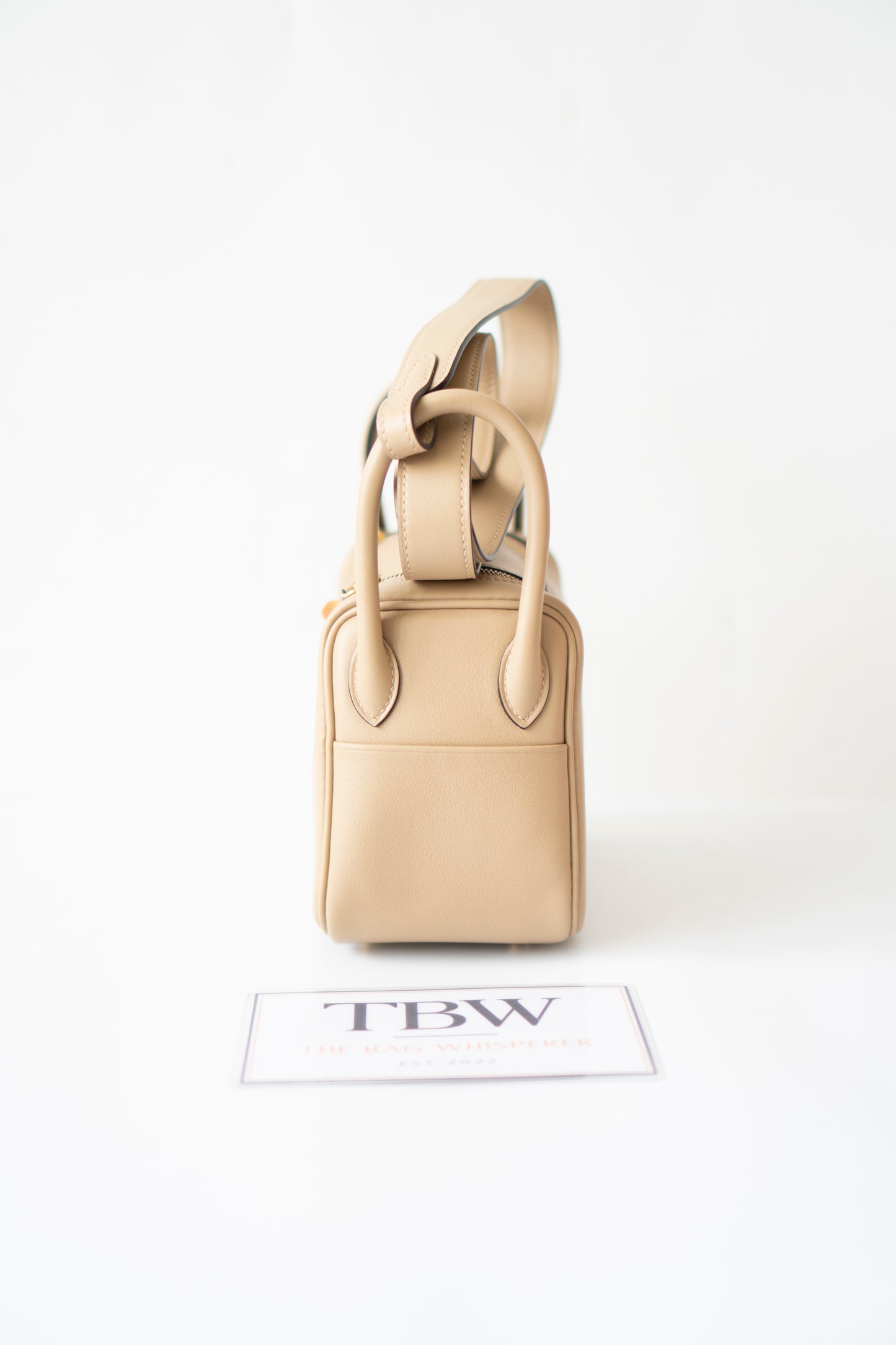 Mini Lind – Chai Swift Leather with Salmon Pink Interior and Gold Hardware