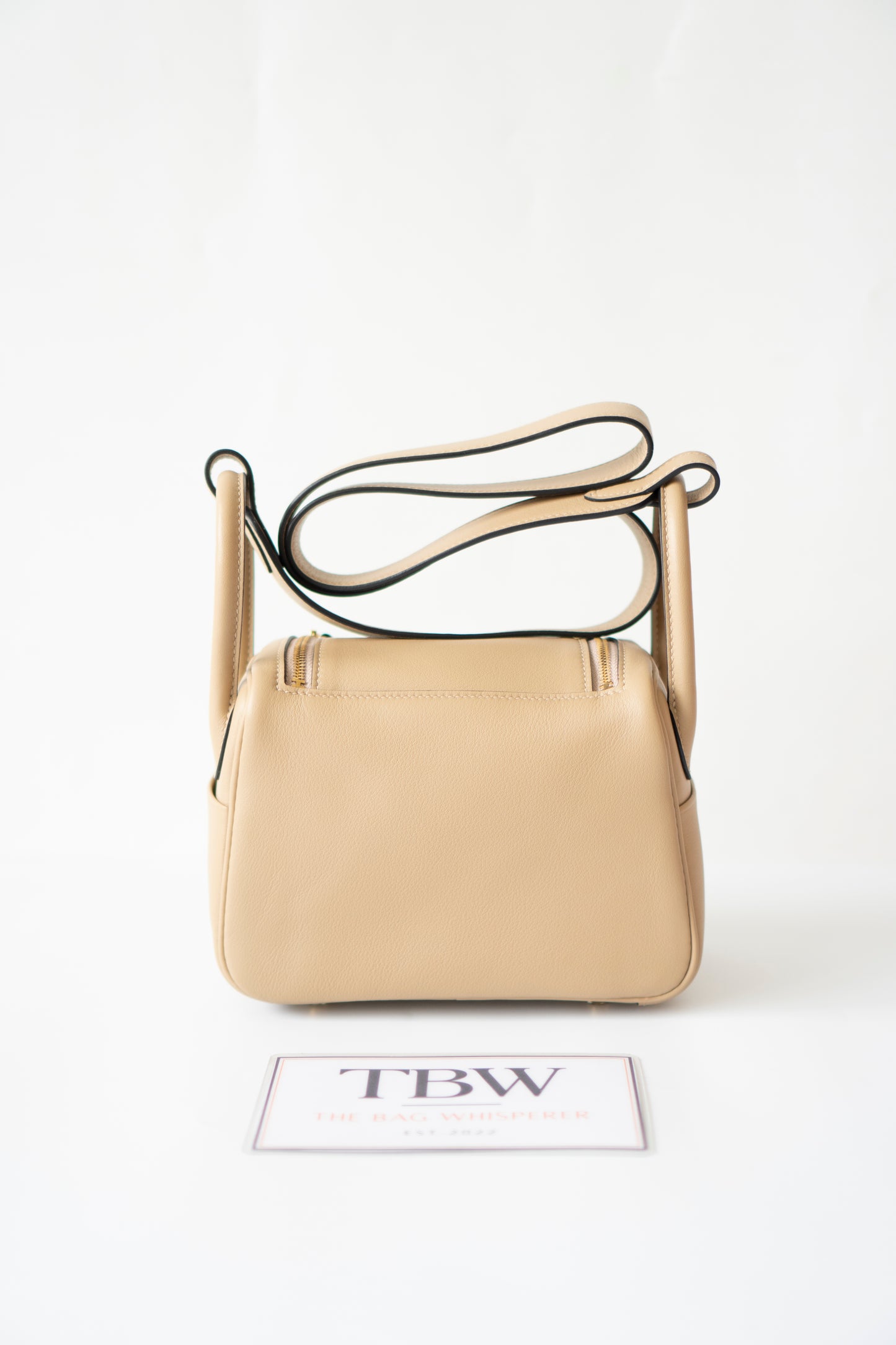 Mini Lind – Chai Swift Leather with Salmon Pink Interior and Gold Hardware
