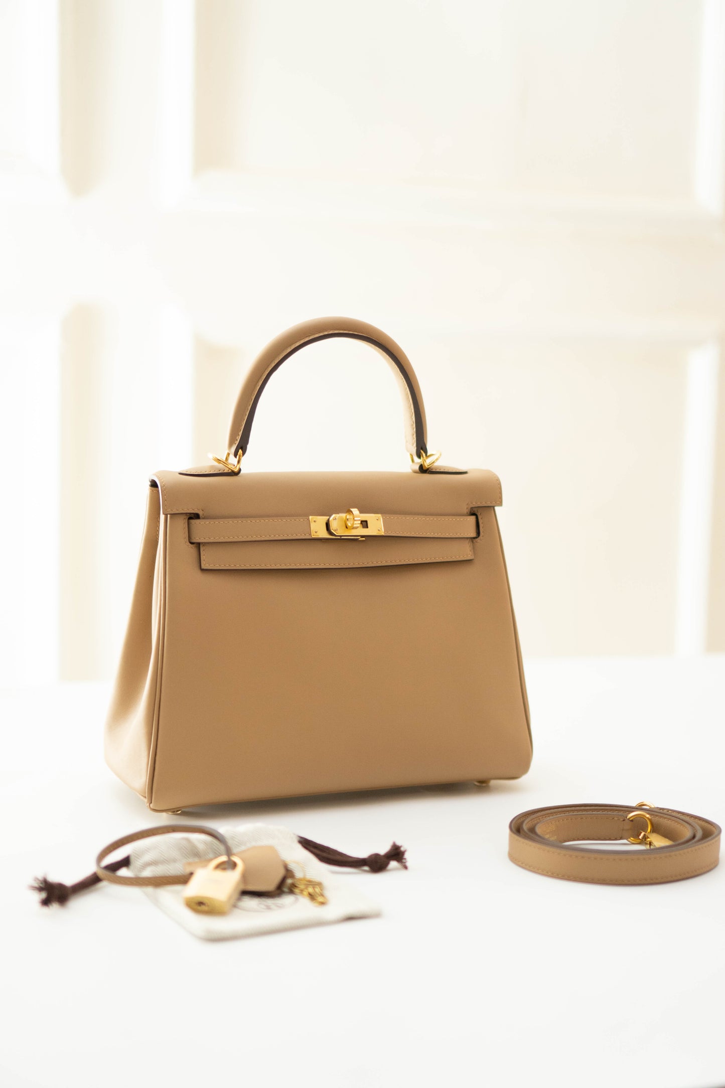 KL 25 in Chai Swift Leather Gold Hardware