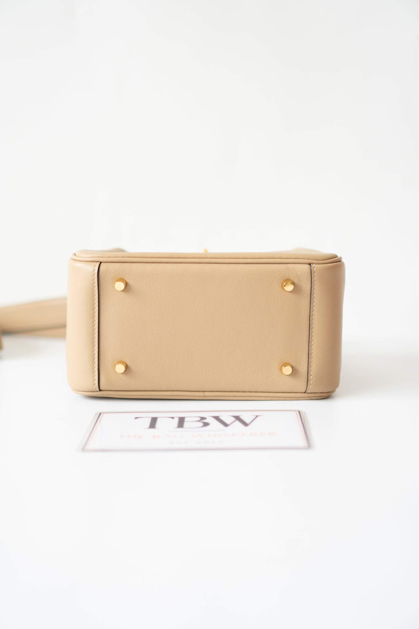 Mini Lind – Chai Swift Leather with Salmon Pink Interior and Gold Hardware
