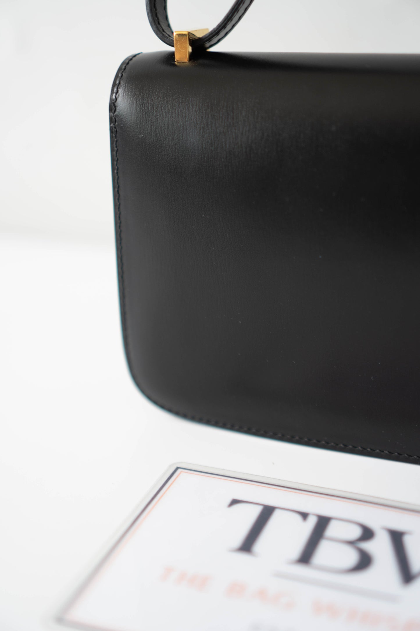 Constance Elan – Noir Box Leather with Gold Hardware