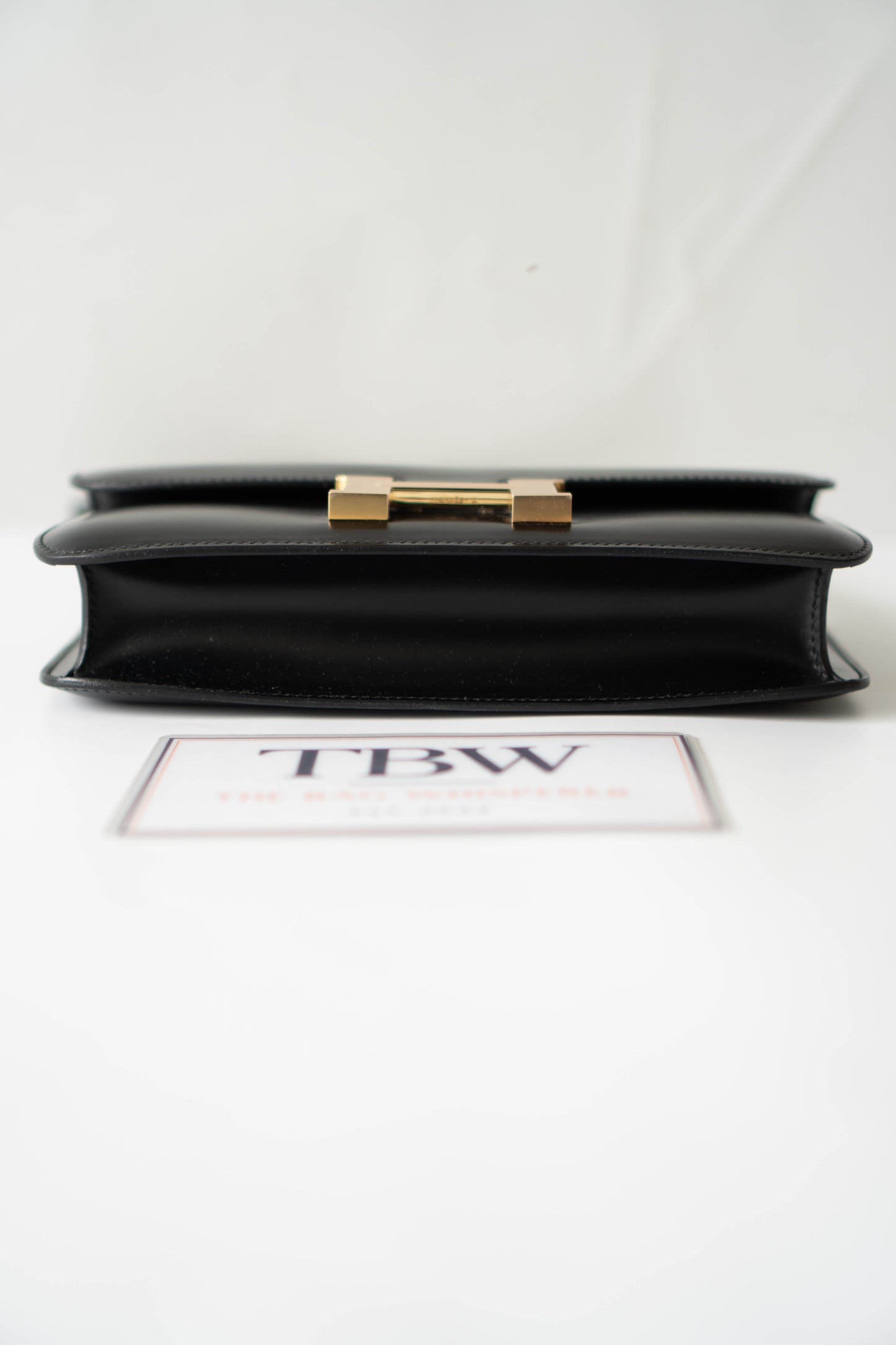 Constance Elan – Noir Box Leather with Gold Hardware