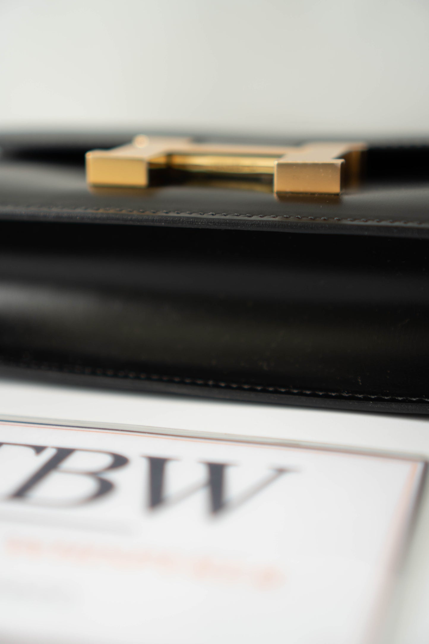 Constance Elan – Noir Box Leather with Gold Hardware