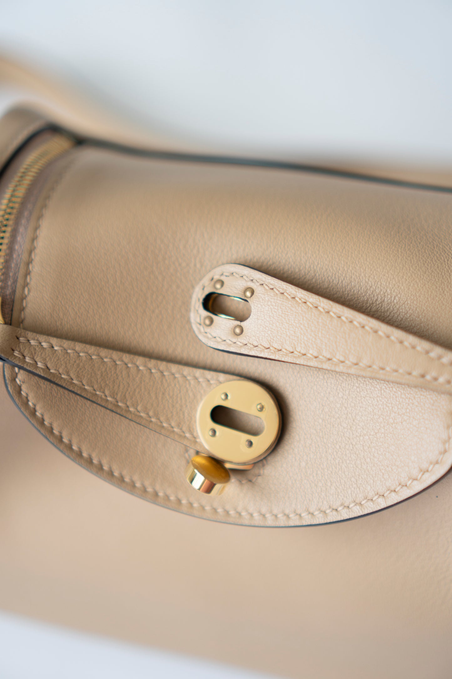 Mini Lind – Chai Swift Leather with Salmon Pink Interior and Gold Hardware