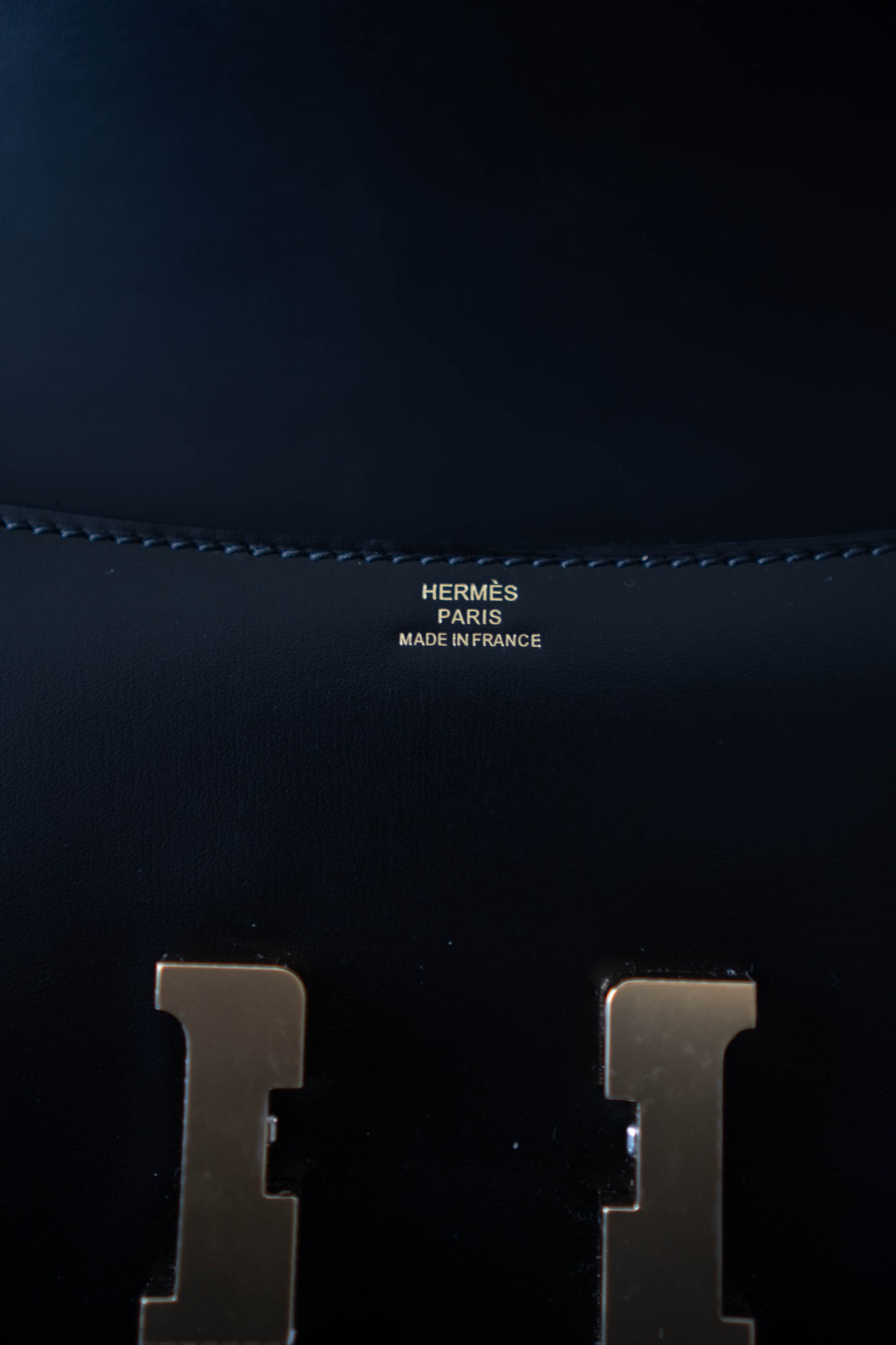 Constance Elan – Noir Box Leather with Gold Hardware