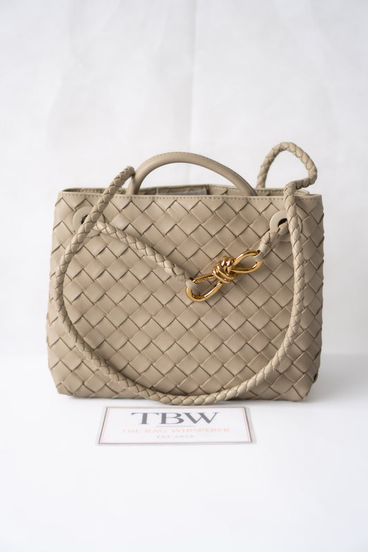 Small Andiamo (25 cm) – Intrecciato Leather & Gold Hardware