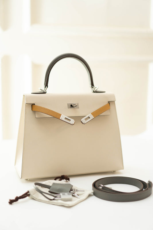 KL 25 Sellier in a stunning tri-color Epsom leather