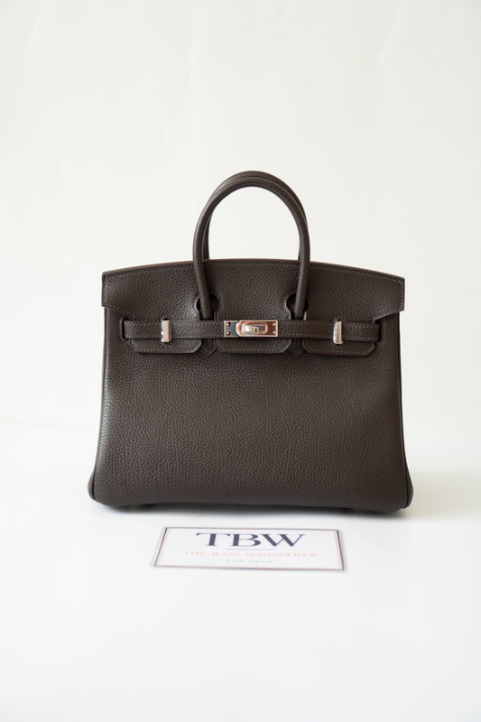 Birkin 25 – Ebene Togo Leather with Palladium Hardware