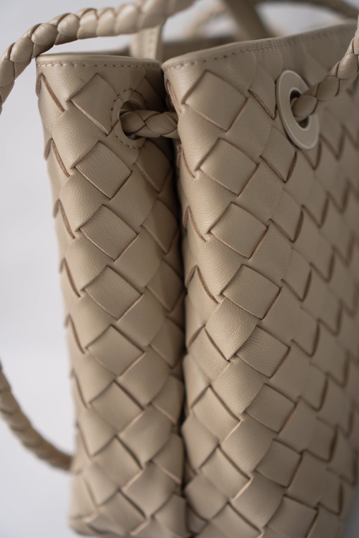 Small Andiamo (25 cm) – Intrecciato Leather & Gold Hardware