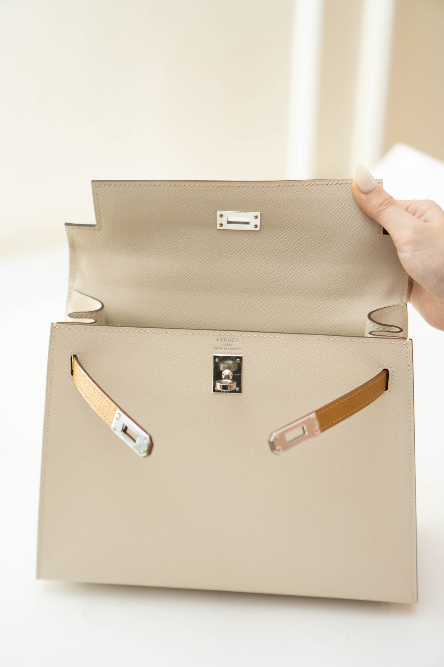 KL 25 Sellier in a stunning tri-color Epsom leather