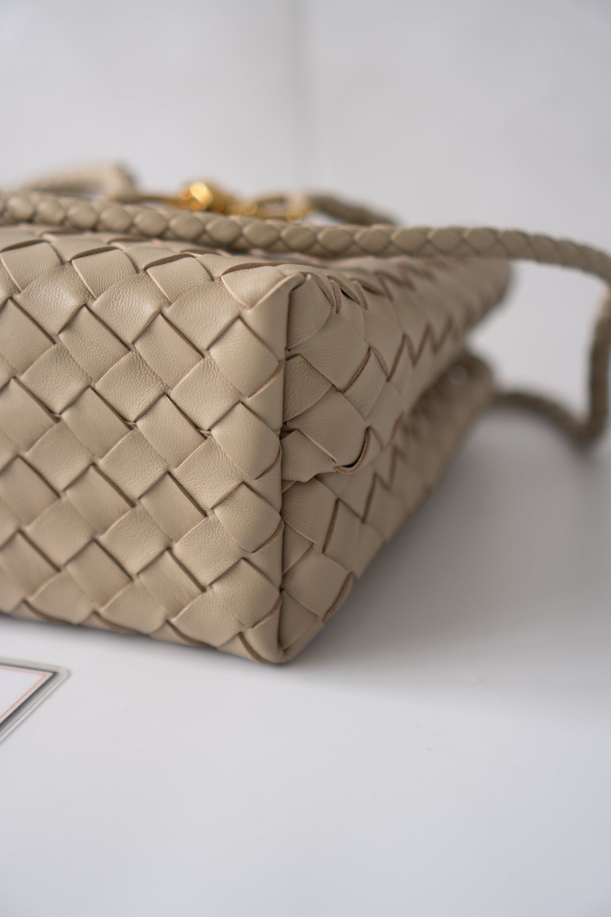 Small Andiamo (25 cm) – Intrecciato Leather & Gold Hardware