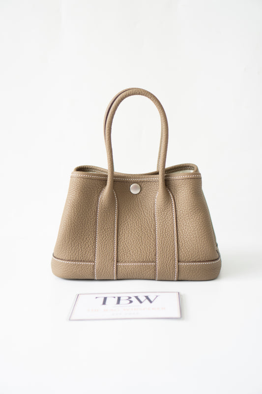 Garden Party Mini – Etoupe Negonda Leather with Palladium Hardware