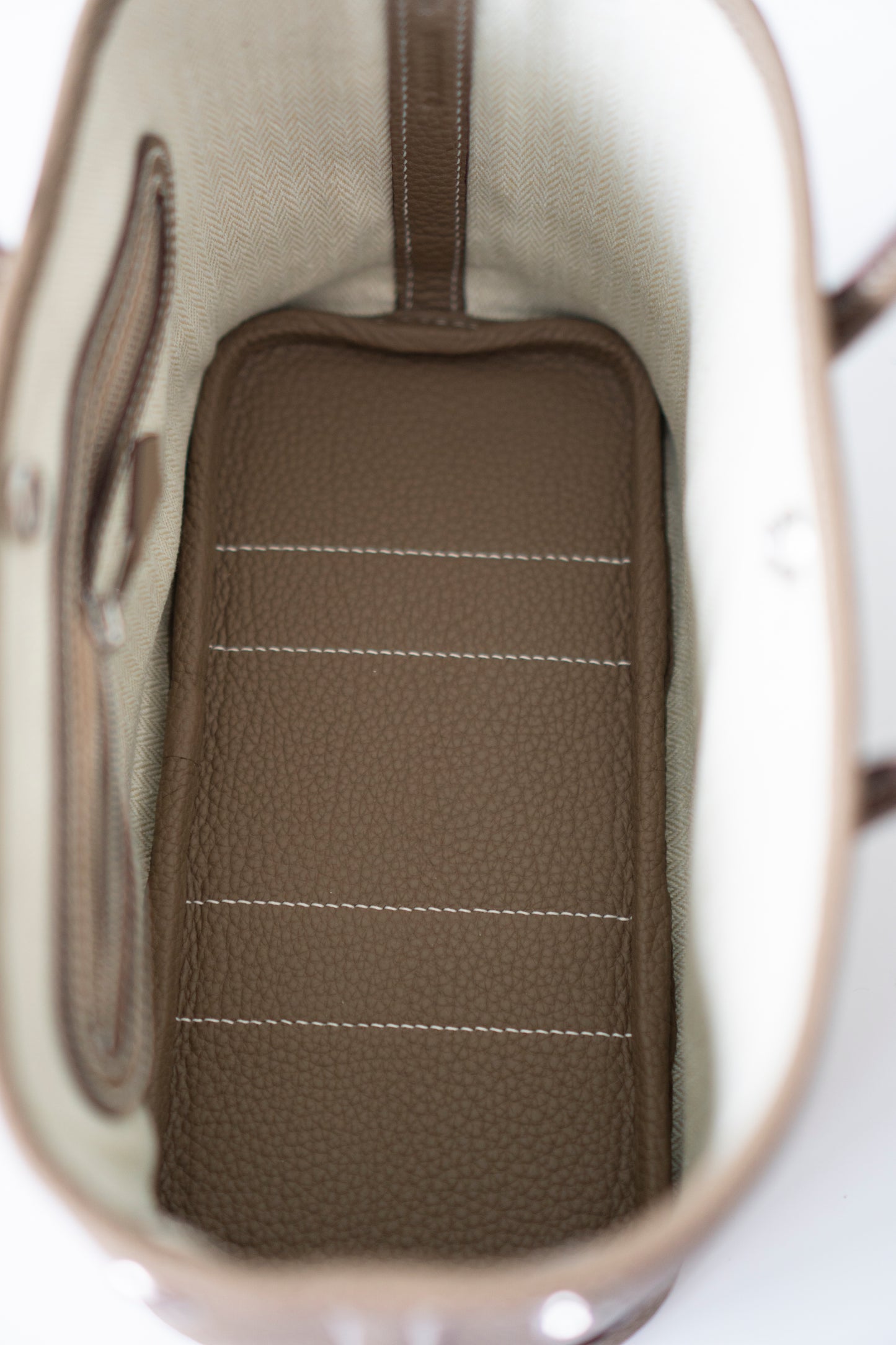 Garden Party Mini – Etoupe Negonda Leather with Palladium Hardware