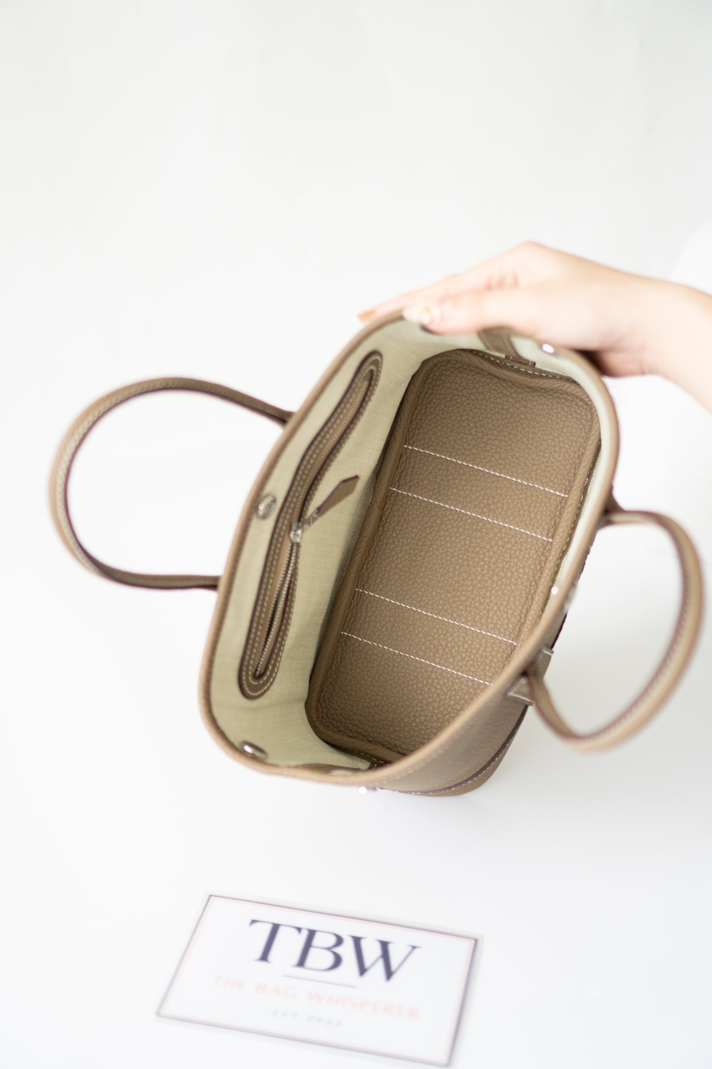 Garden Party Mini – Etoupe Negonda Leather with Palladium Hardware