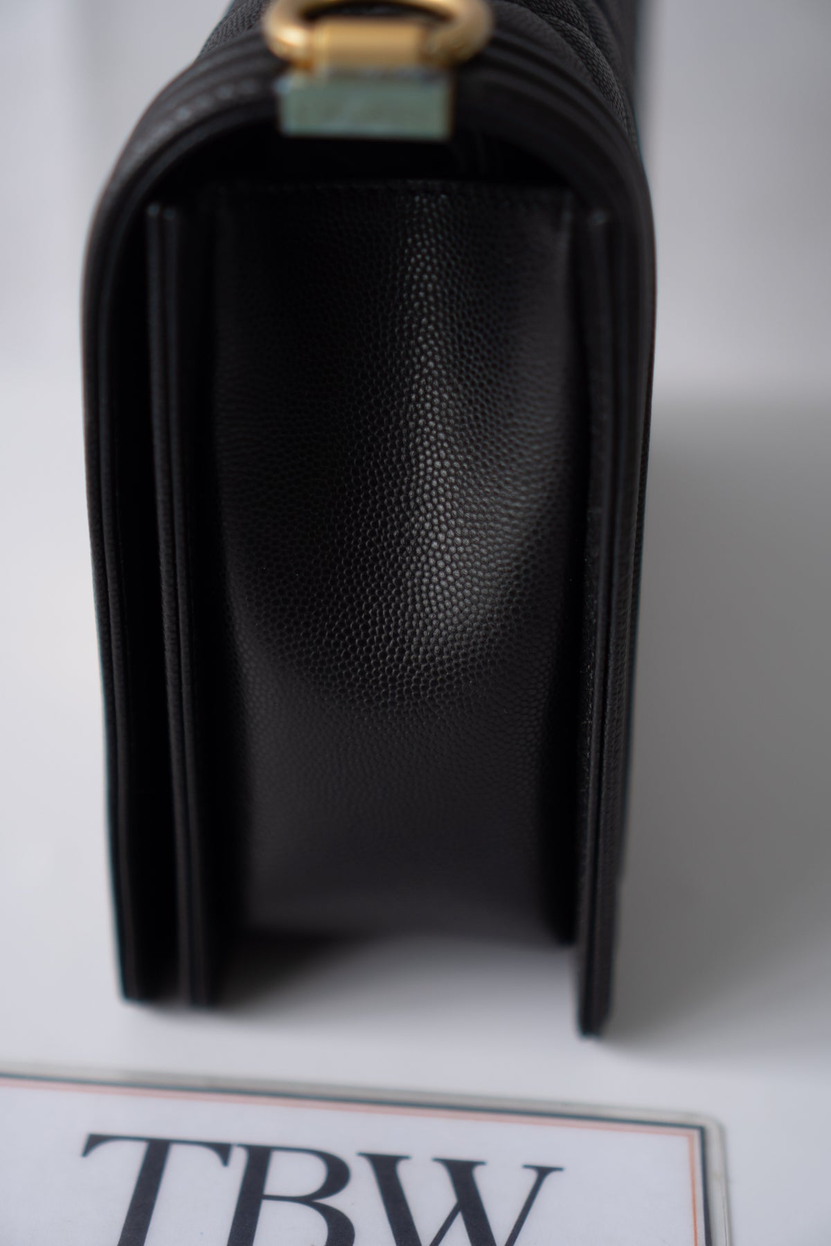 New Le Boy (28 cm)Medium – Black Caviar Leather with Brushed Gold Hardware