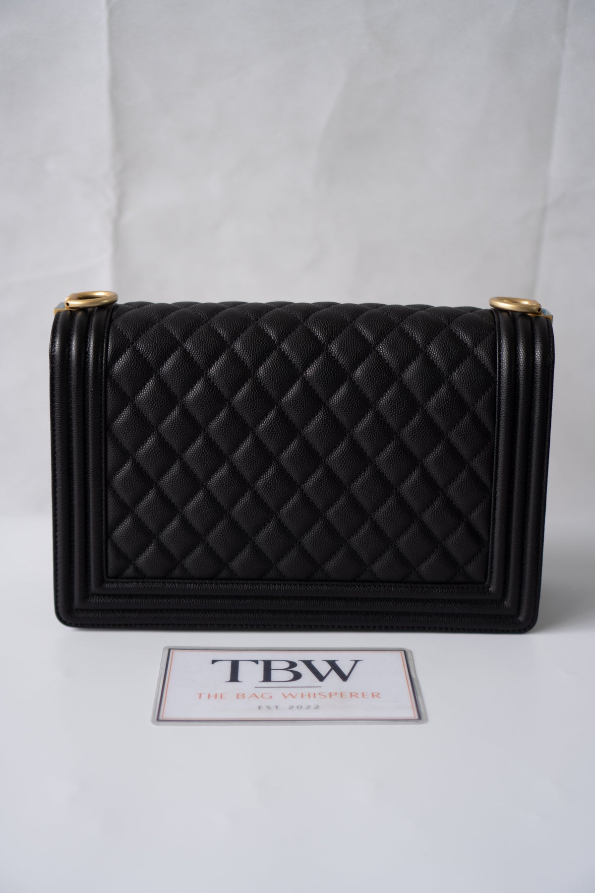 New Le Boy (28 cm)Medium – Black Caviar Leather with Brushed Gold Hardware