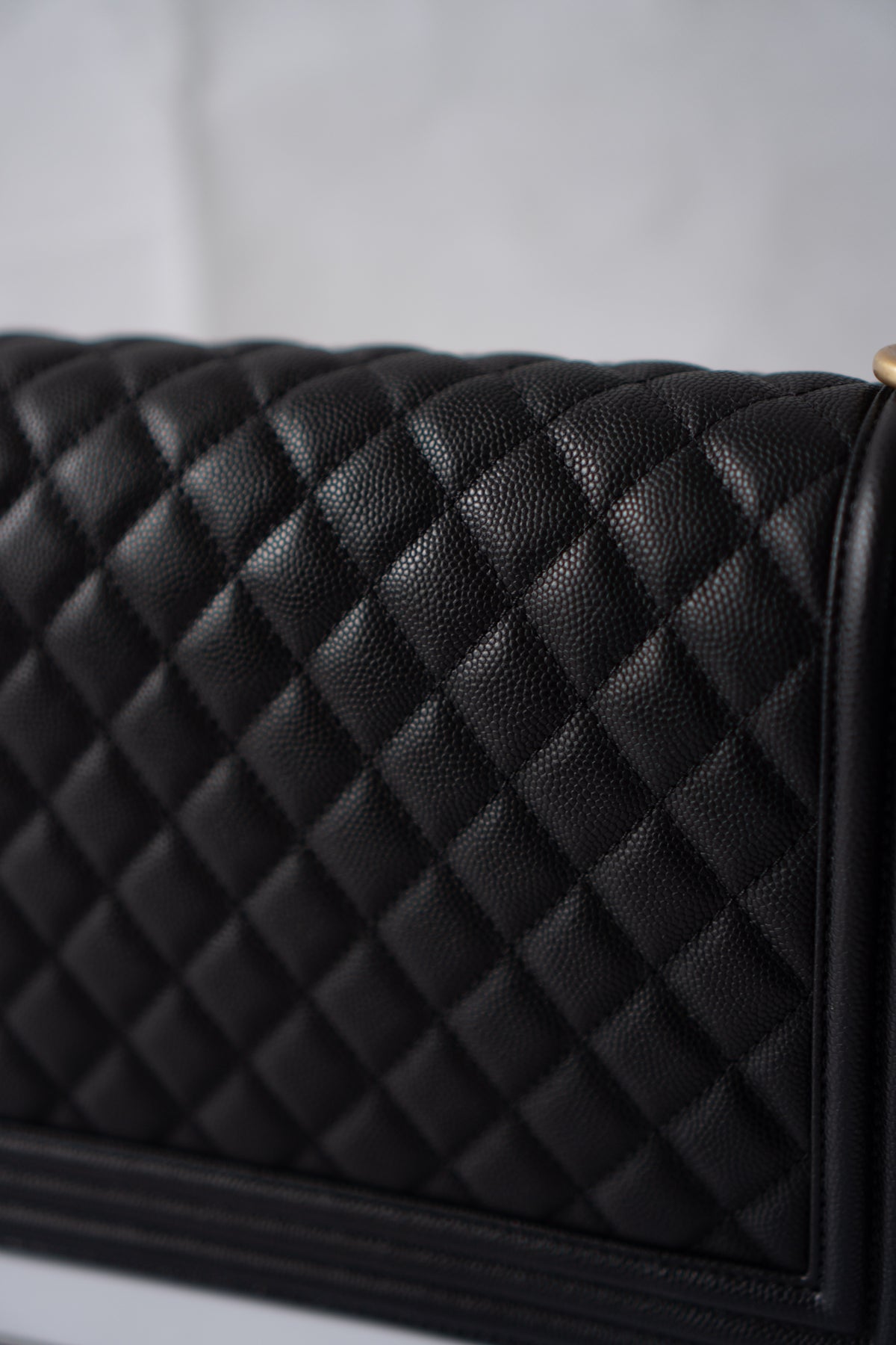 New Le Boy (28 cm)Medium – Black Caviar Leather with Brushed Gold Hardware