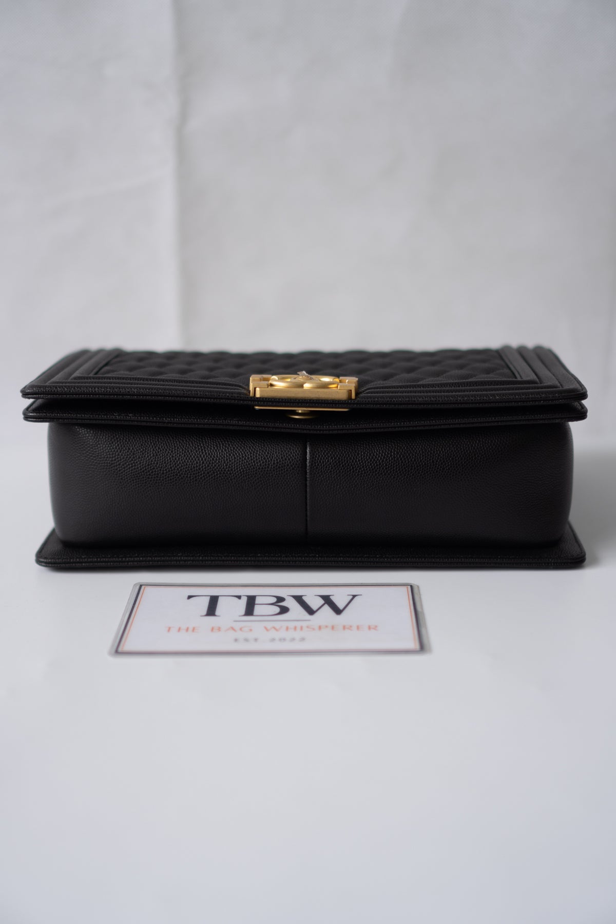 New Le Boy (28 cm)Medium – Black Caviar Leather with Brushed Gold Hardware
