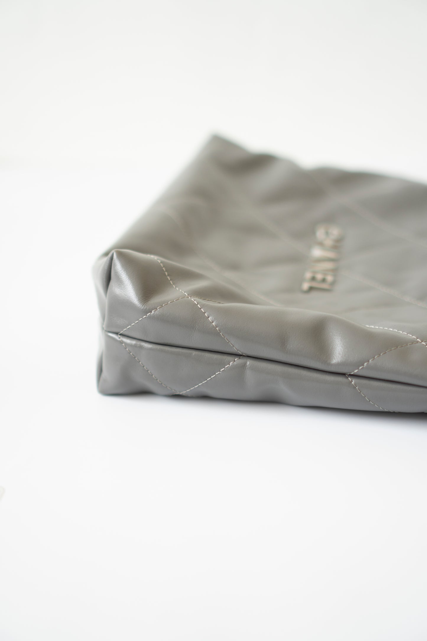 C22 Hobo Bag Small – Shiny Calfskin in Gray with Ruthenium Hardware