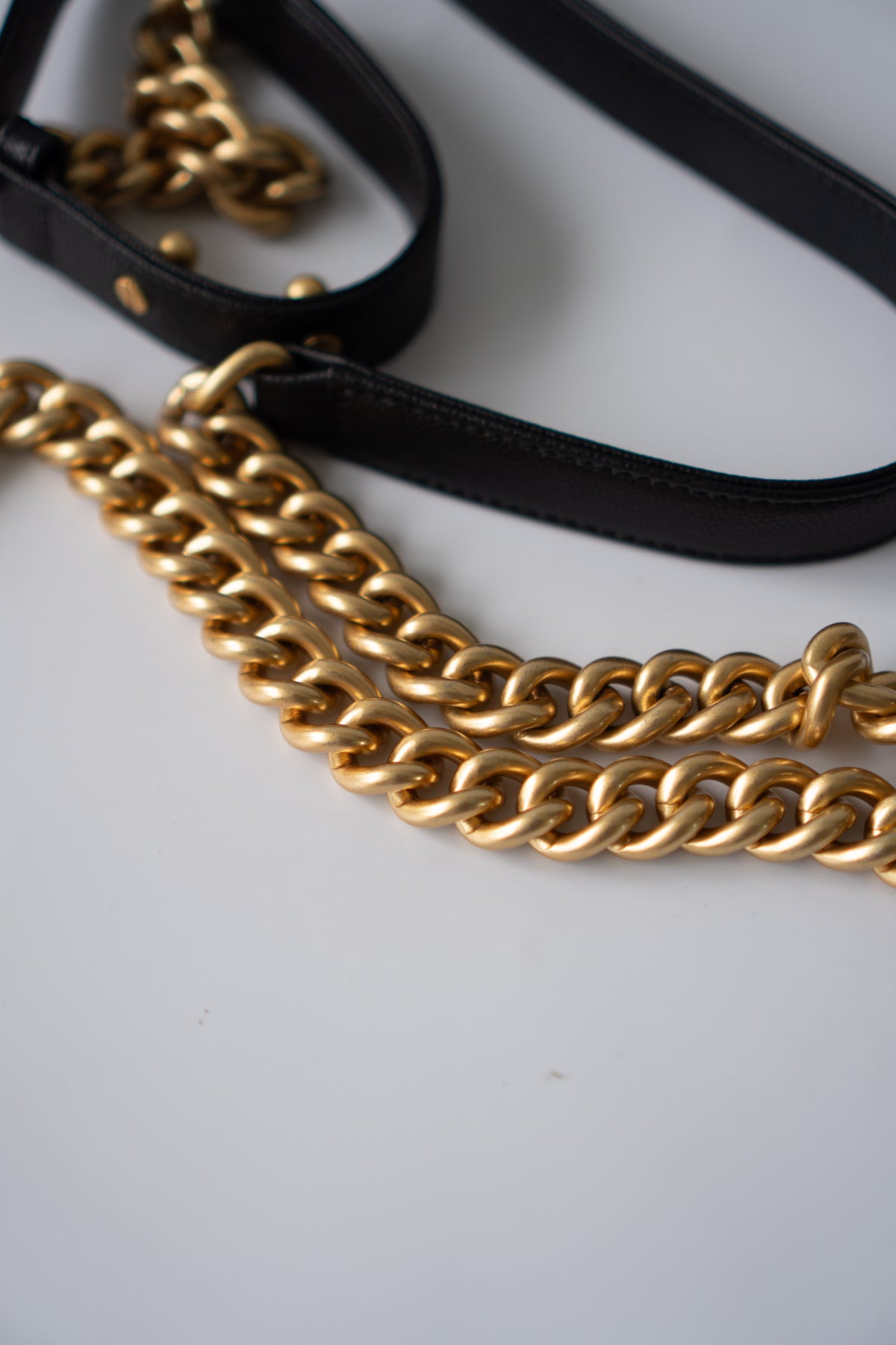 New Le Boy (28 cm)Medium – Black Caviar Leather with Brushed Gold Hardware