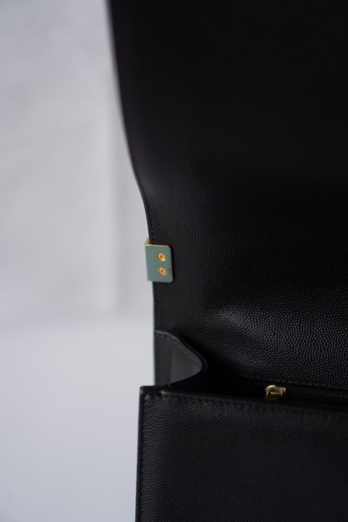 New Le Boy (28 cm)Medium – Black Caviar Leather with Brushed Gold Hardware