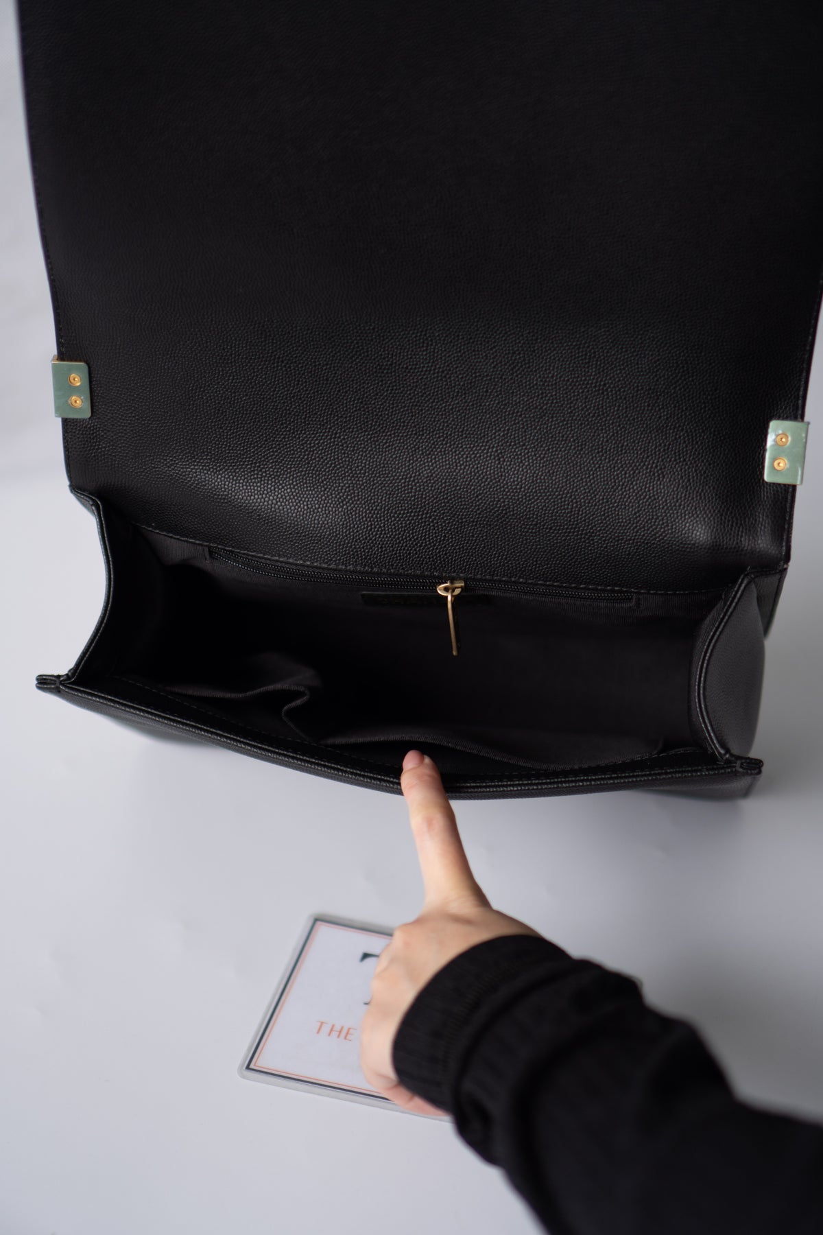 New Le Boy (28 cm)Medium – Black Caviar Leather with Brushed Gold Hardware