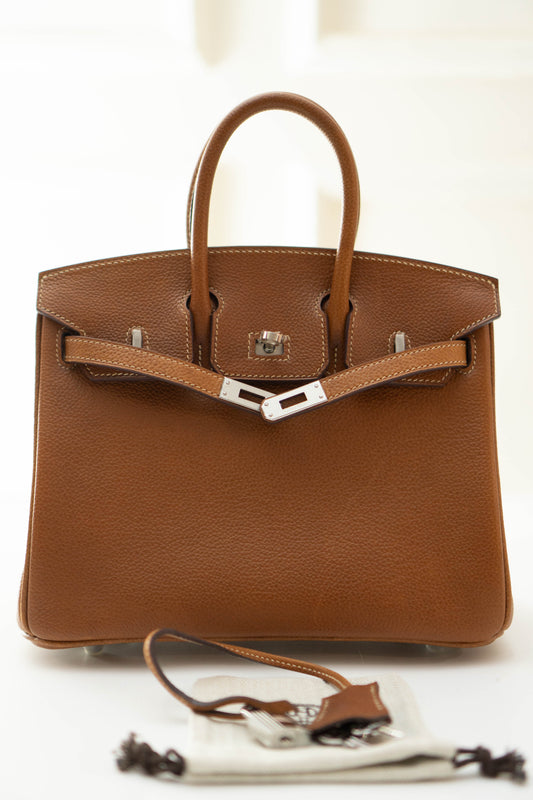 BK 25 in Gold Barenia leather and Palladium hardware