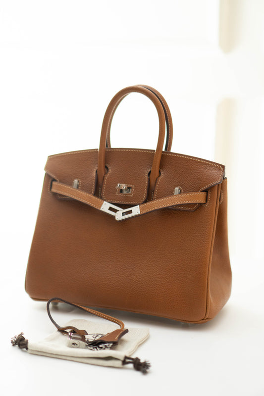 BK 25 in Gold Barenia leather and Palladium hardware