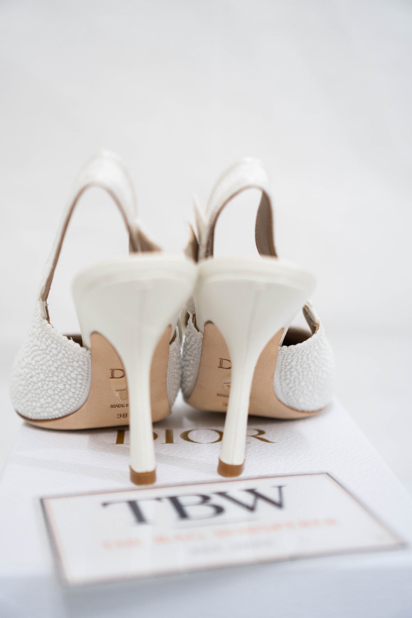 J'Ador Slingback Pump – White Pearl Embroidered