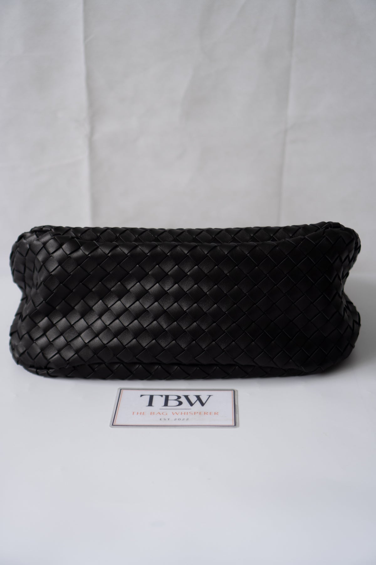 Hop Bag – Black Intrecciato Leather