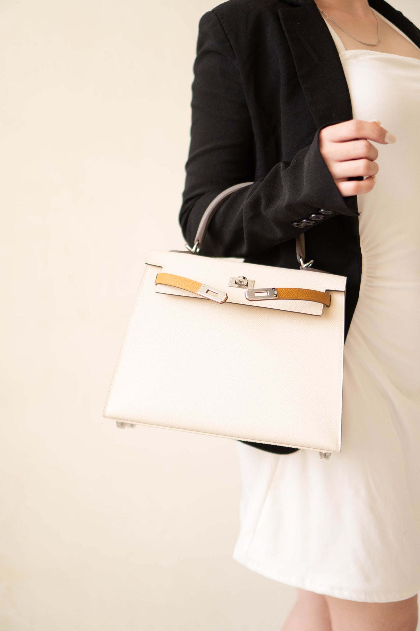 KL 25 Sellier in a stunning tri-color Epsom leather