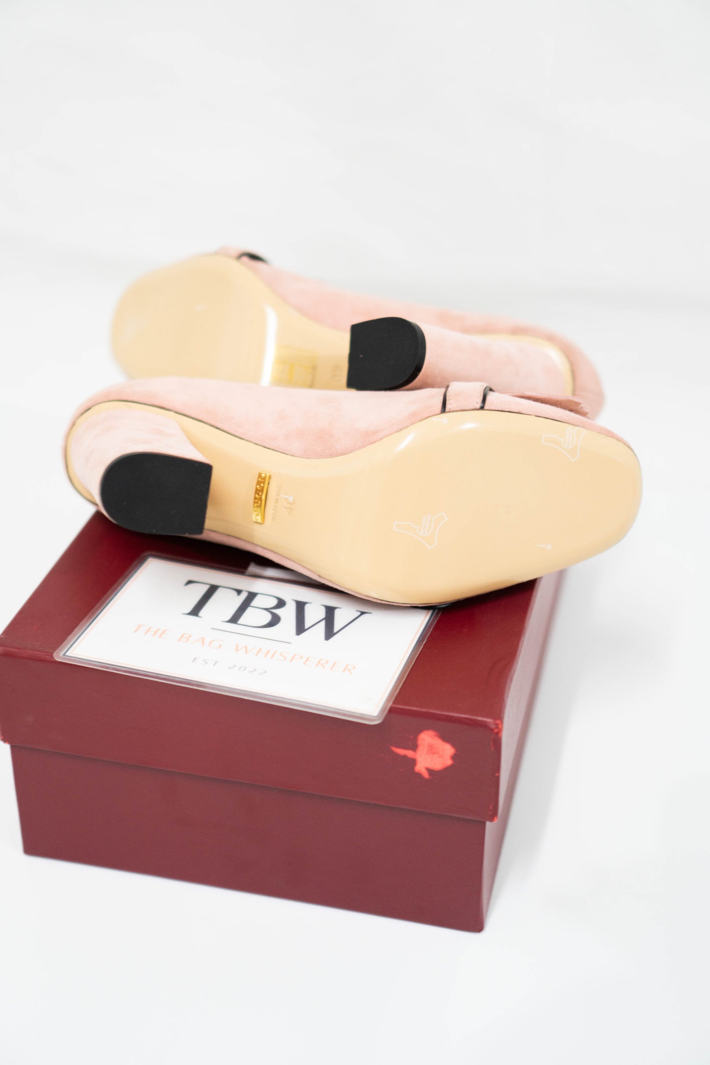 Marmont High-Heel Fringe Pumps – Peony Pink Suede