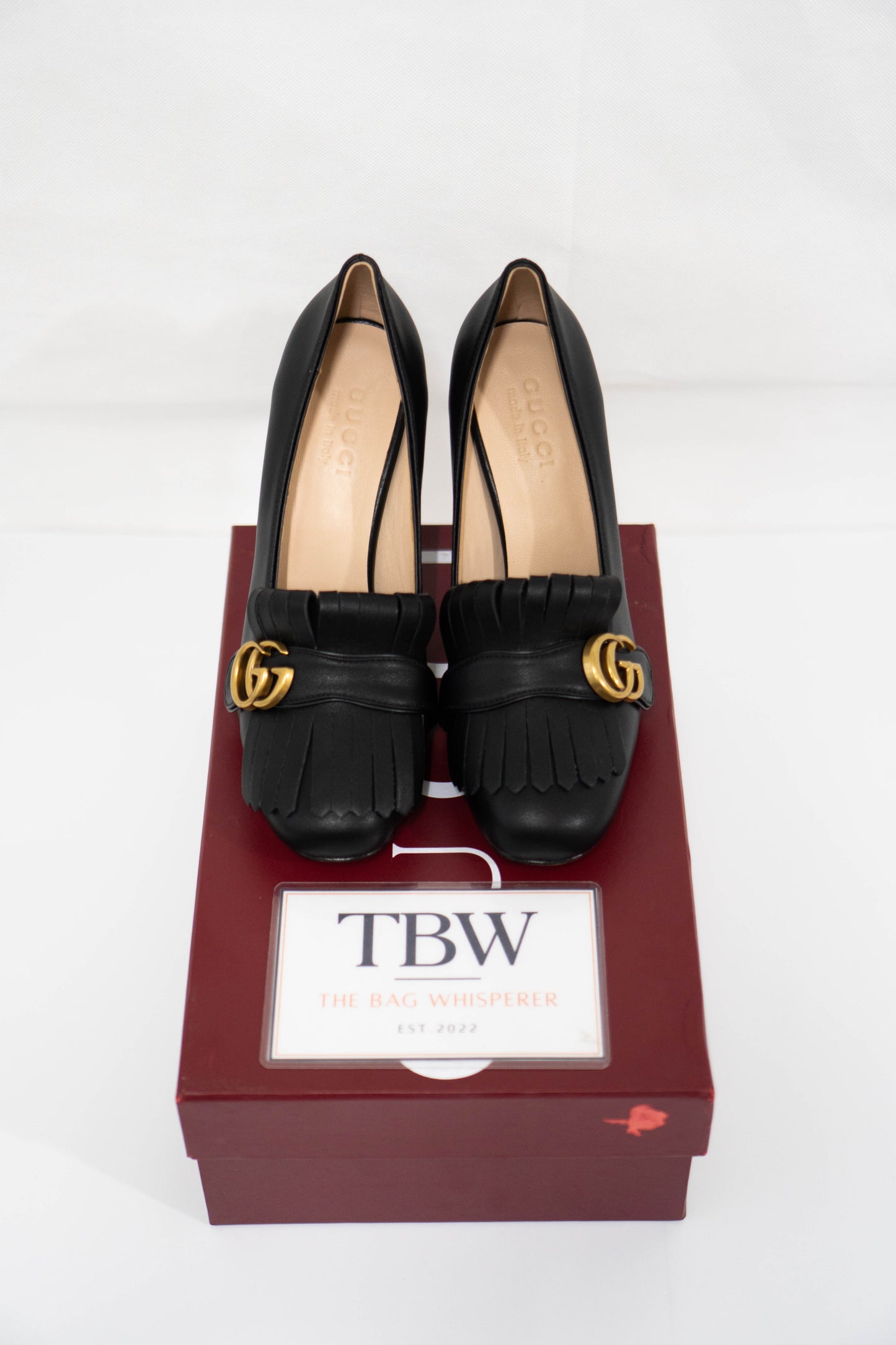 Marmont High-Heel Fringe Pumps – Black