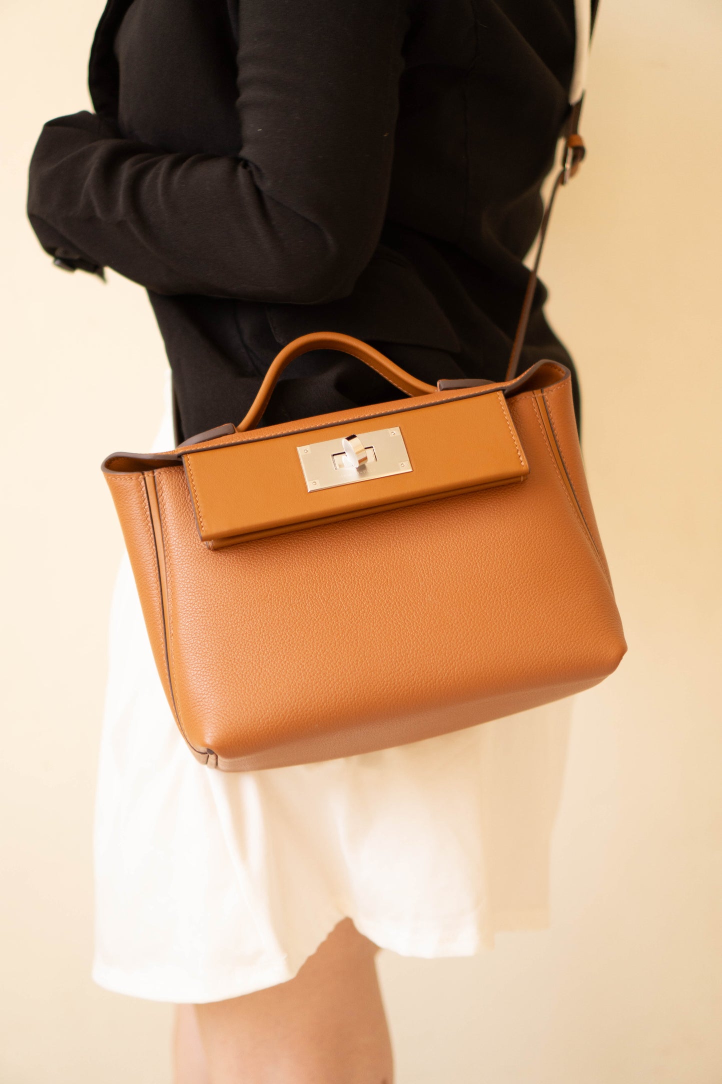 Mini 24/24 in Gold Calfskin With Gold Hardware