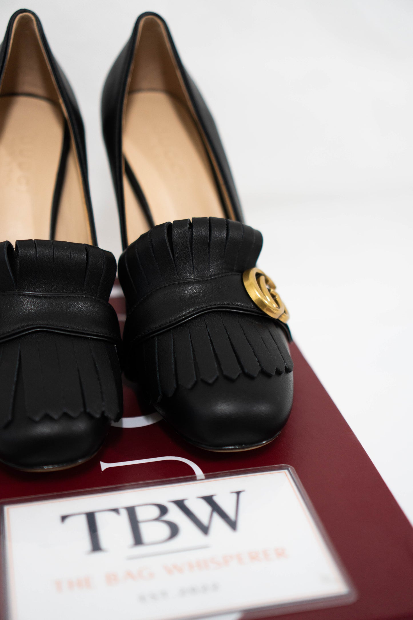 Marmont High-Heel Fringe Pumps – Black