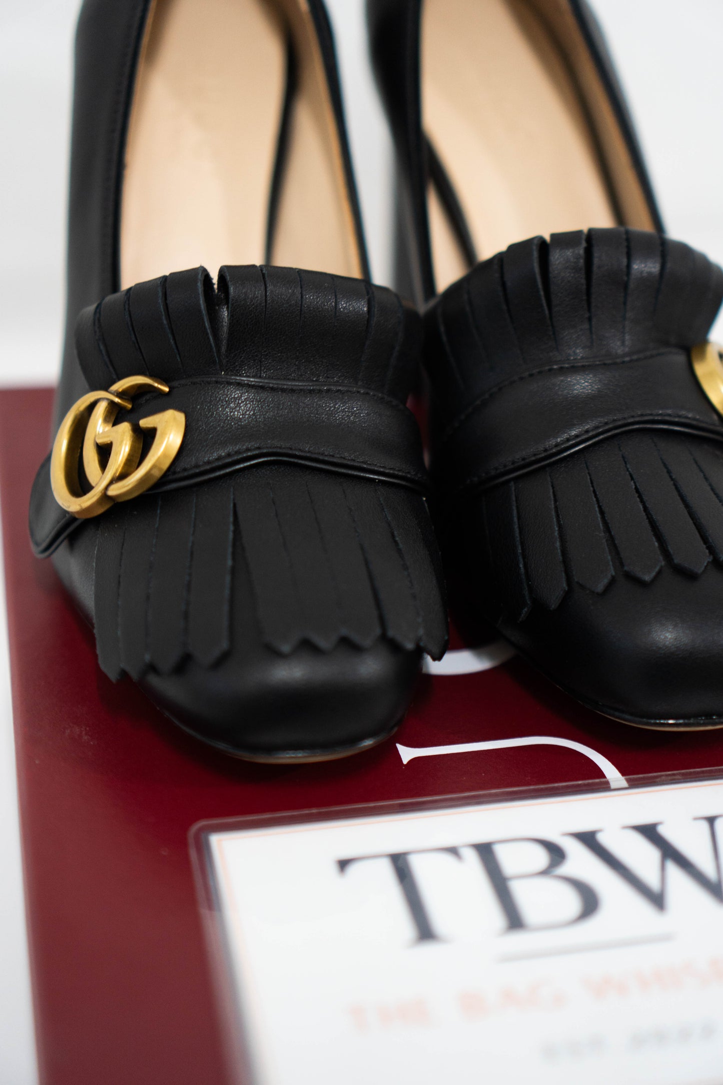 Marmont High-Heel Fringe Pumps – Black