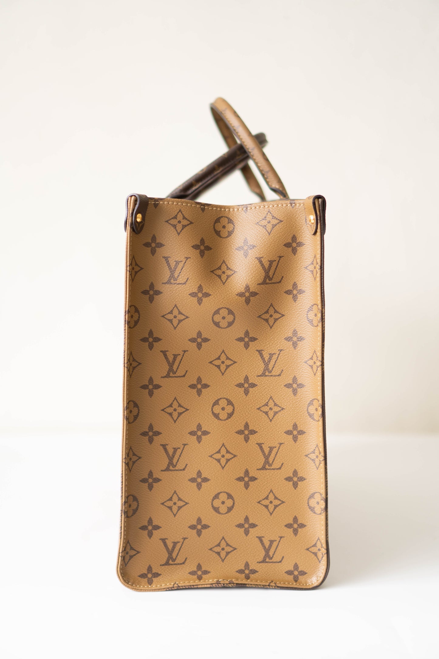 OnTheGo GM Tote Bag in Monogram  & Reverse Monogram with Gold Hardware
