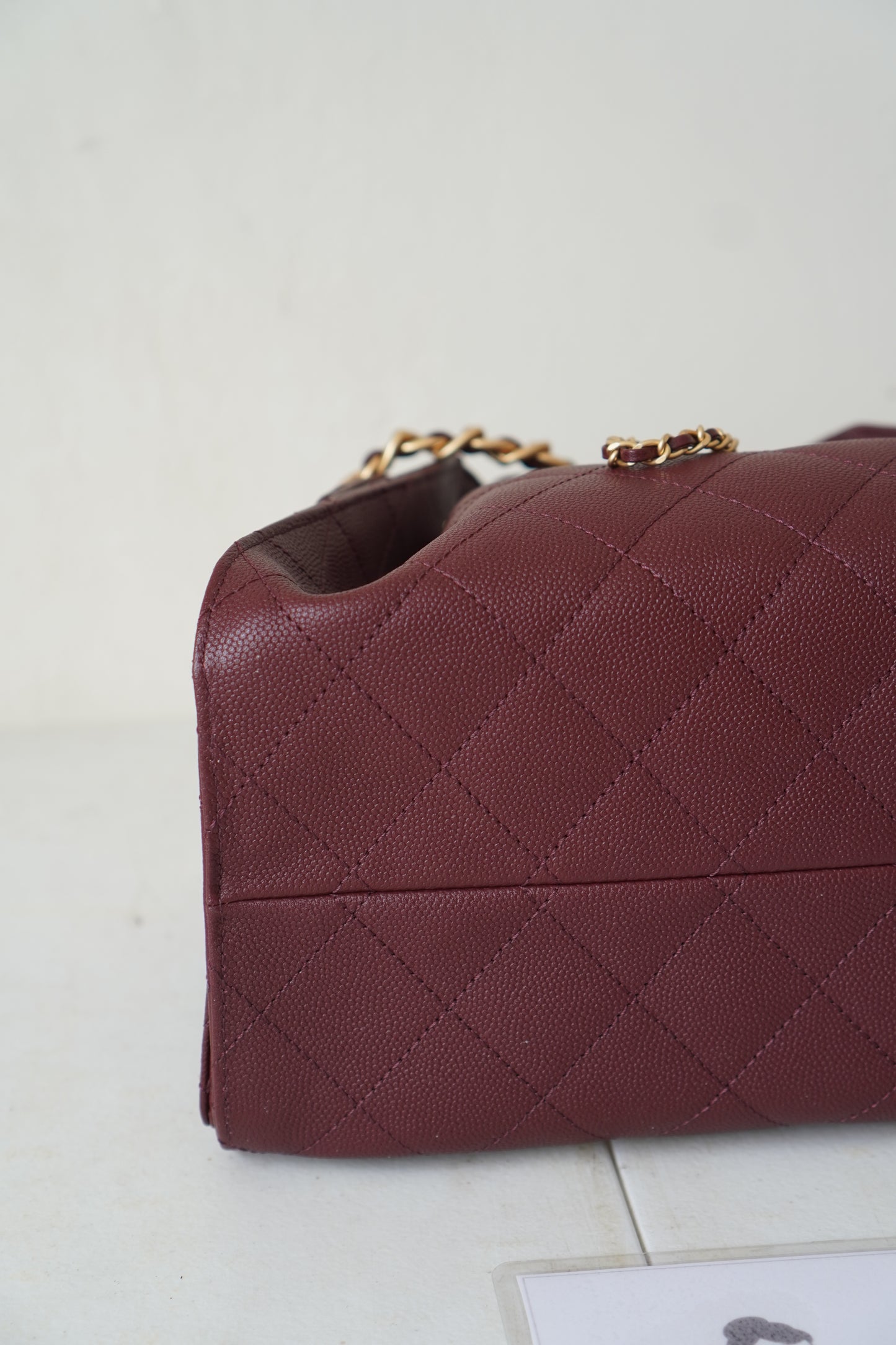 C 25 Small Drawstring Bag Burgundy Caviar leather