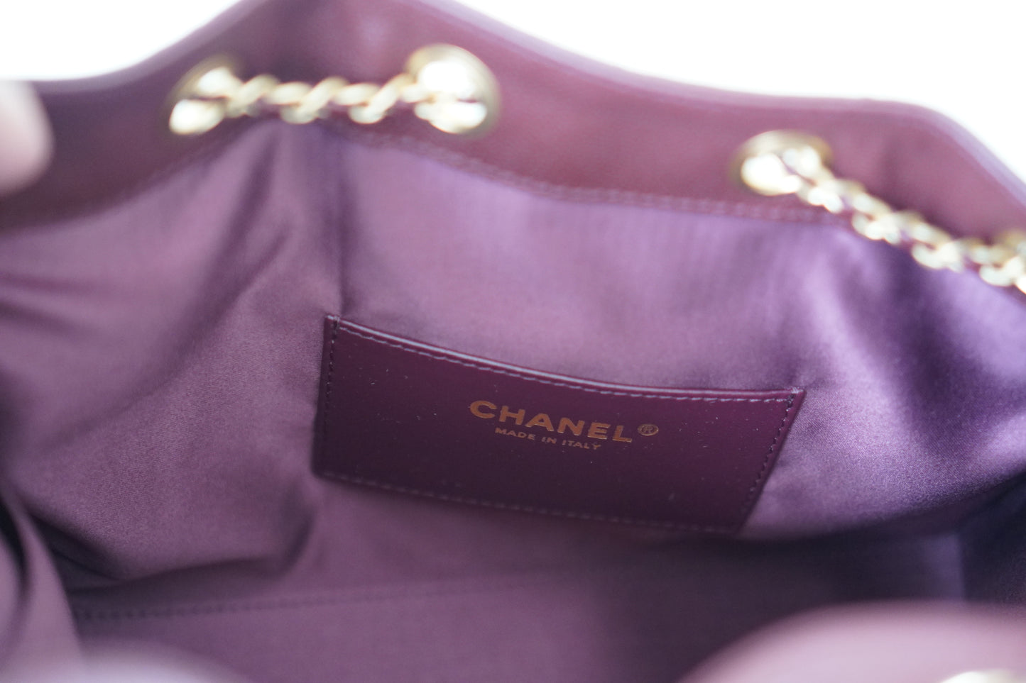 C 25 Small Drawstring Bag Burgundy Caviar leather