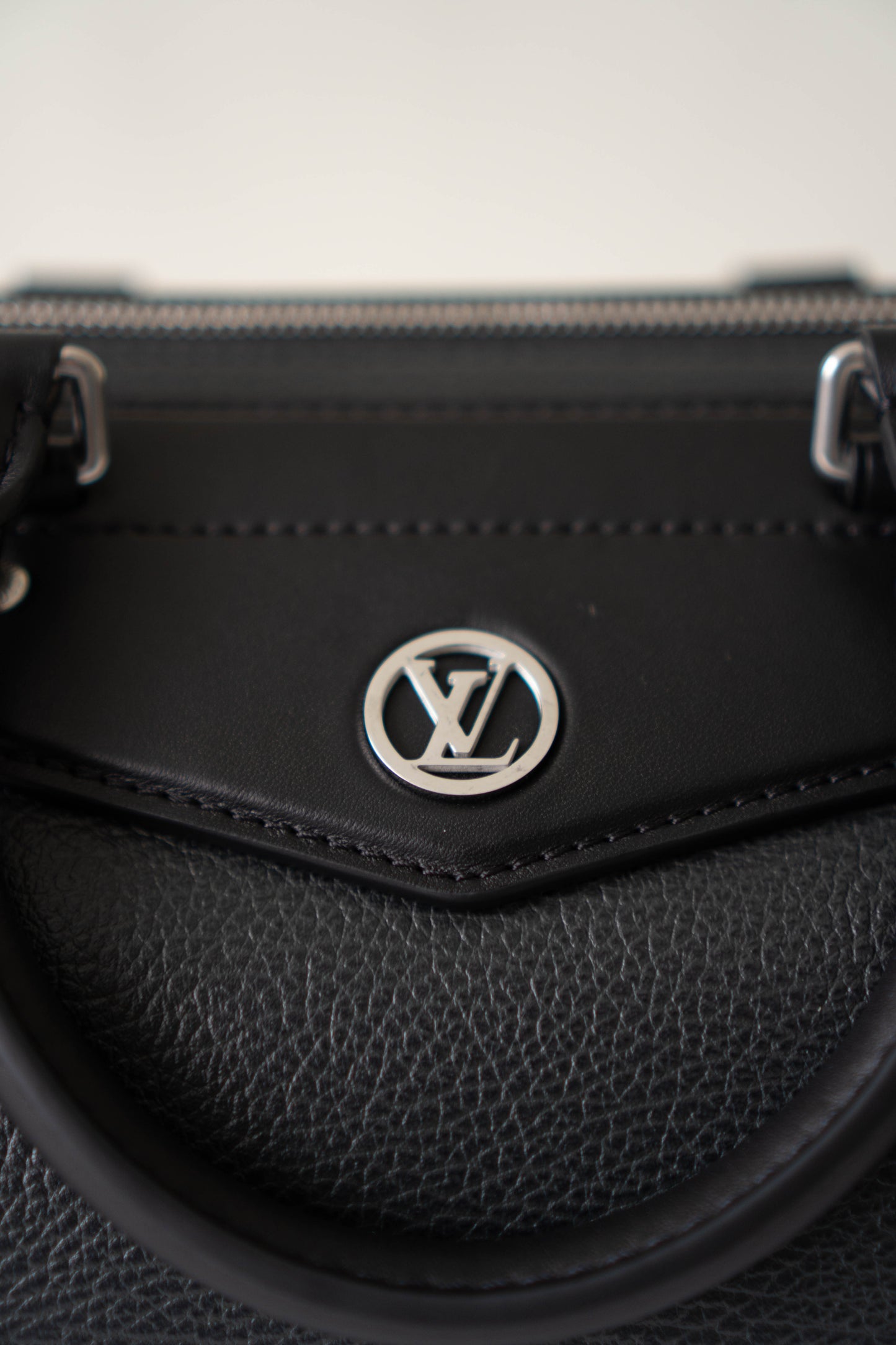 Biker Bag MM Handbag In Black lambskin with Silver Hardware