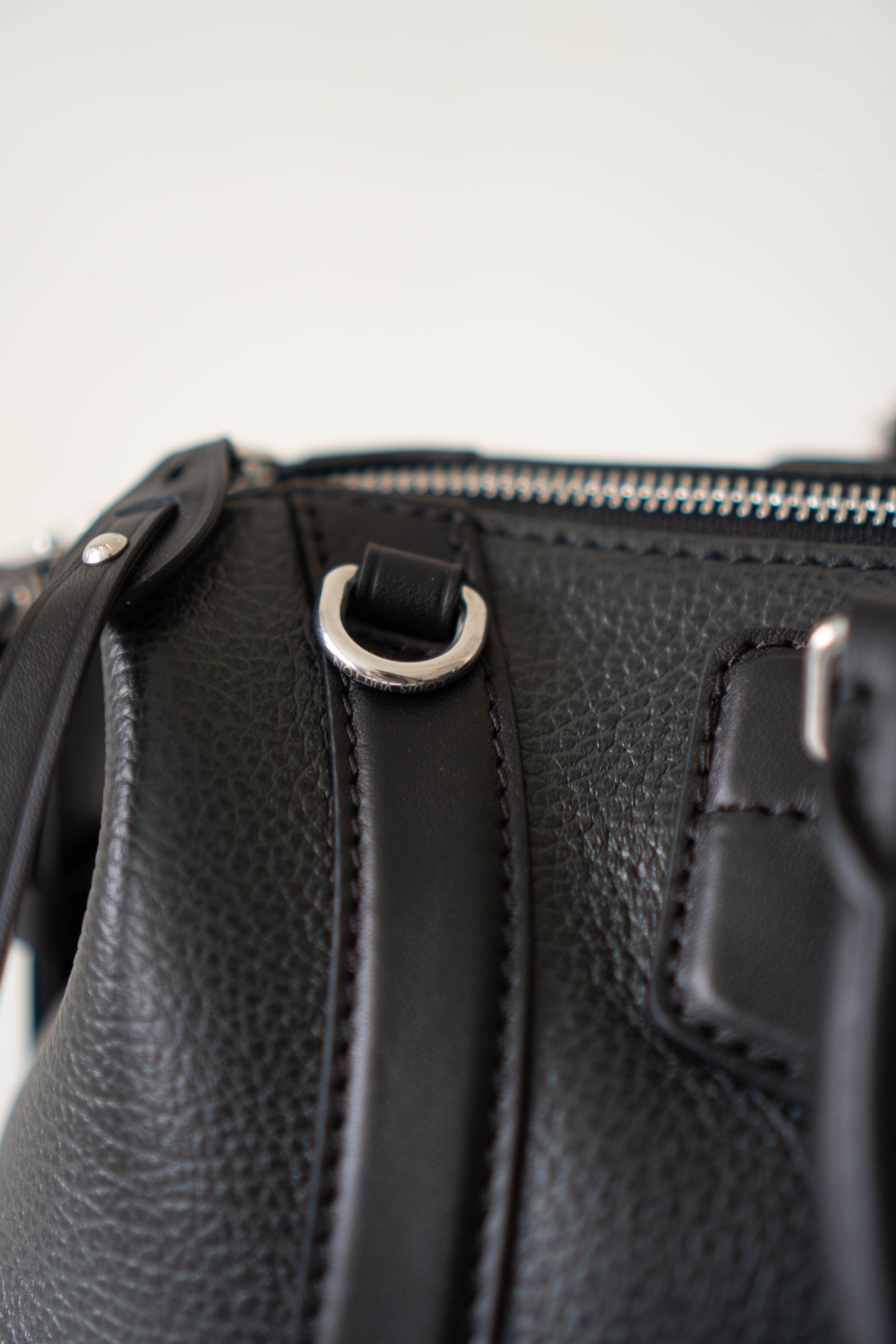 Biker Bag MM Handbag In Black lambskin with Silver Hardware
