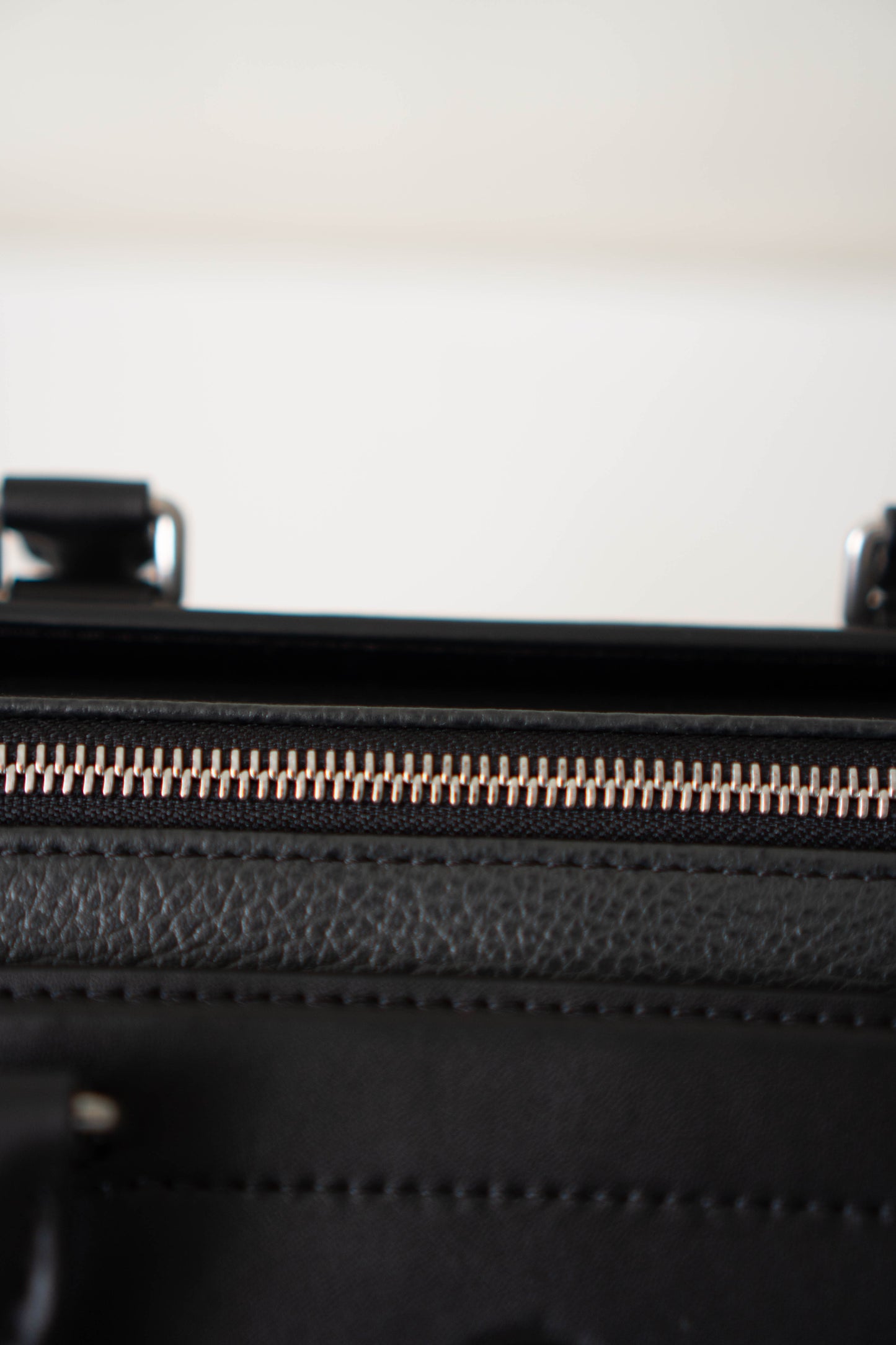 Biker Bag MM Handbag In Black lambskin with Silver Hardware