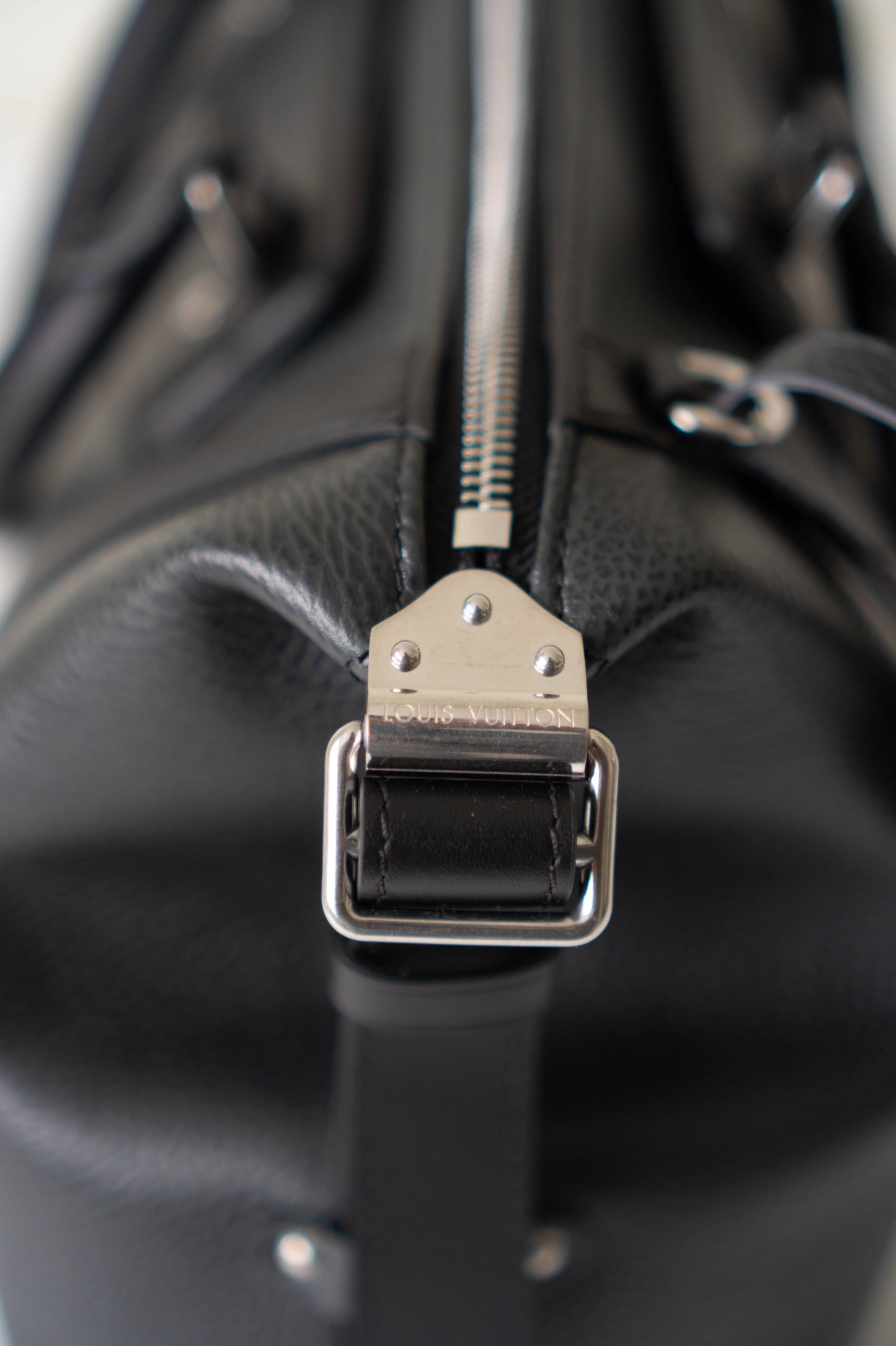 Biker Bag MM Handbag In Black lambskin with Silver Hardware