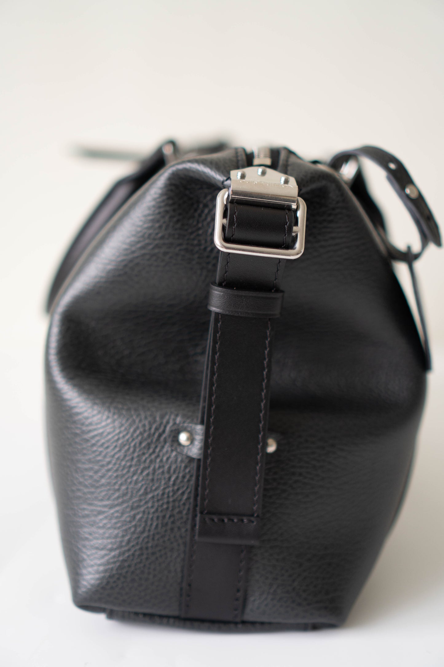 Biker Bag MM Handbag In Black lambskin with Silver Hardware