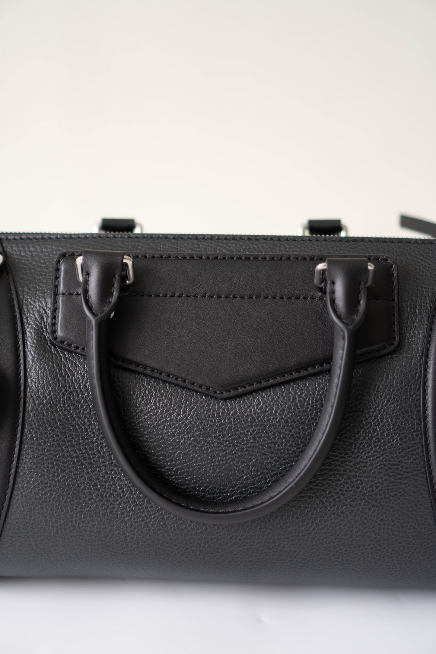 Biker Bag MM Handbag In Black lambskin with Silver Hardware