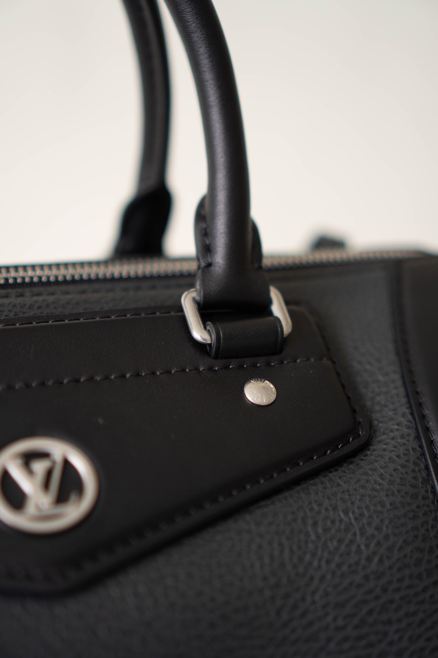 Biker Bag MM Handbag In Black lambskin with Silver Hardware