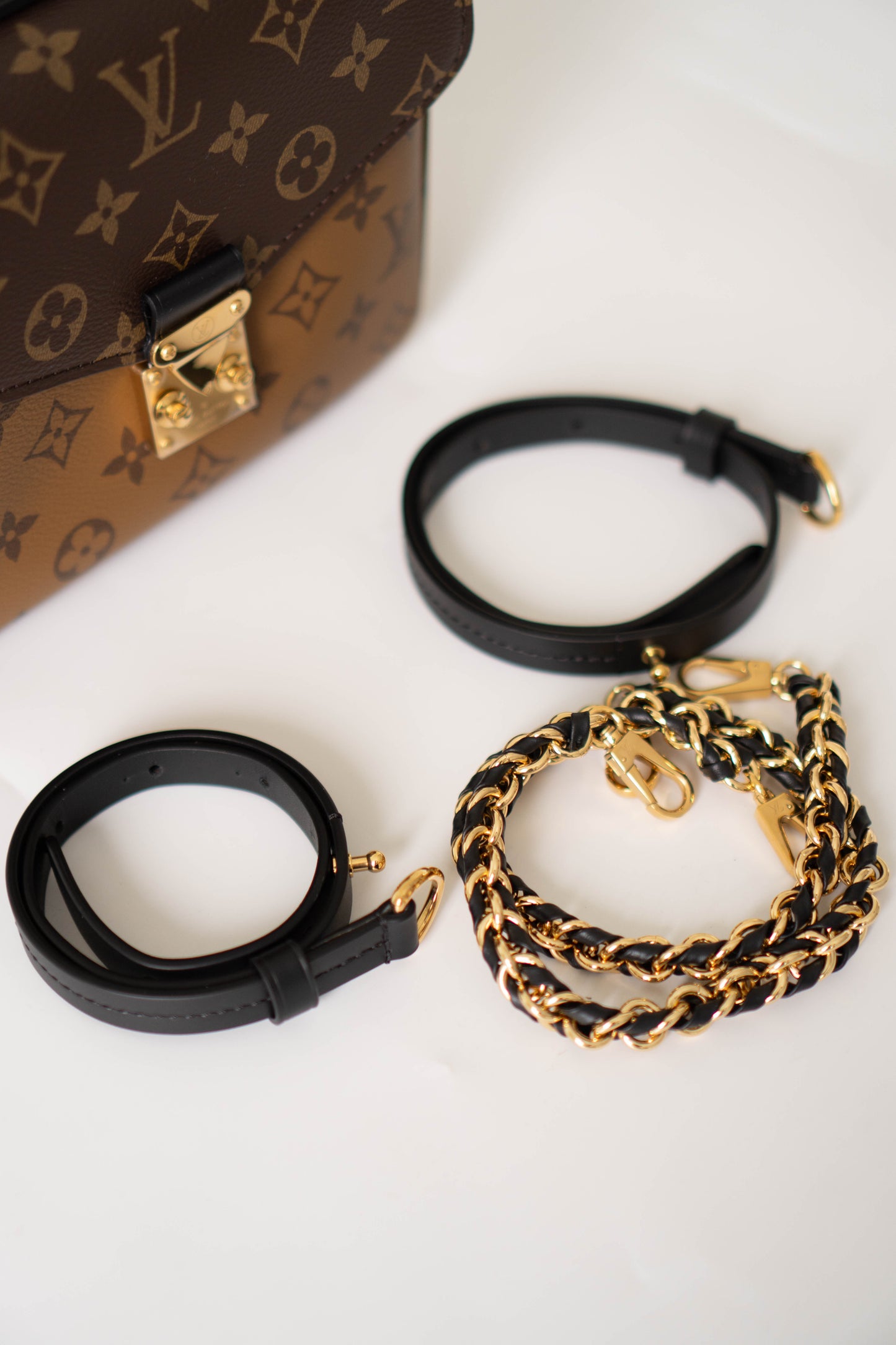 Pochette Metis MM in Monogram and Reverse Monogram with Gold Hardware