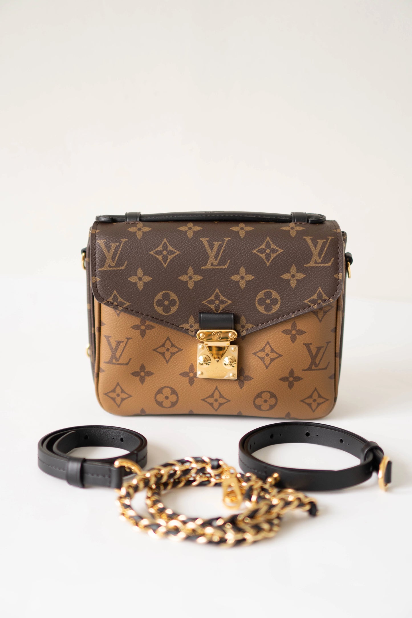 Pochette Metis MM in Monogram and Reverse Monogram with Gold Hardware